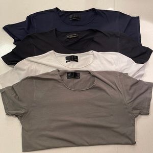 4 Pack - Zara - Essential T-Shirts - Navy - Black - Beige - Olive.